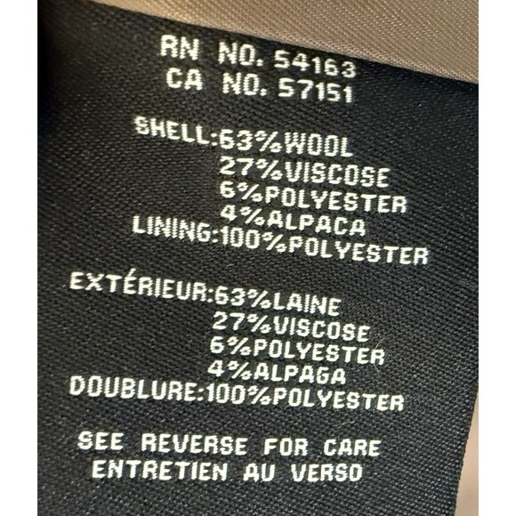 Cole Haan Women’s Wool Blend Coat 10 Brown Alpaca Blend Lined Mid Length Jacket - Picture 9 of 16